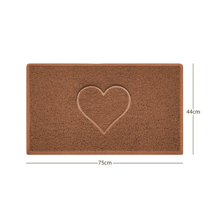 "Heart" Embossed Loofah Textured Spaghetti Door Mat Nicoman.co.uk