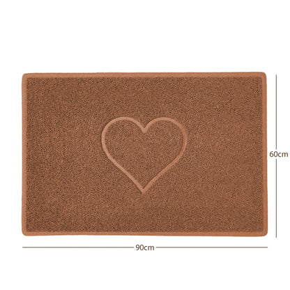"Heart" Embossed Loofah Textured Spaghetti Door Mat Nicoman.co.uk