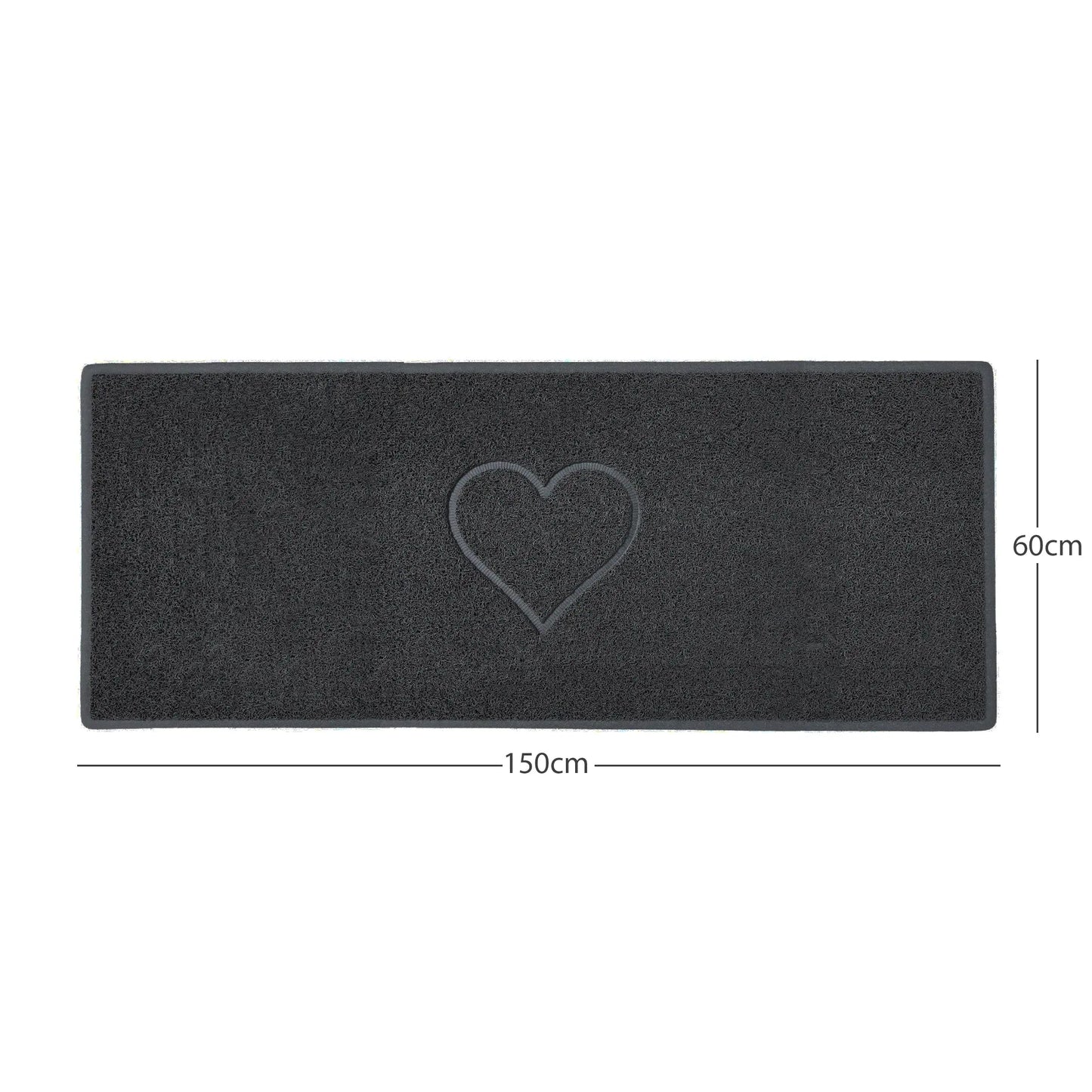 "Heart" Embossed Loofah Textured Spaghetti Door Mat Nicoman.co.uk