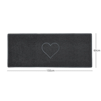 "Heart" Embossed Loofah Textured Spaghetti Door Mat Nicoman.co.uk