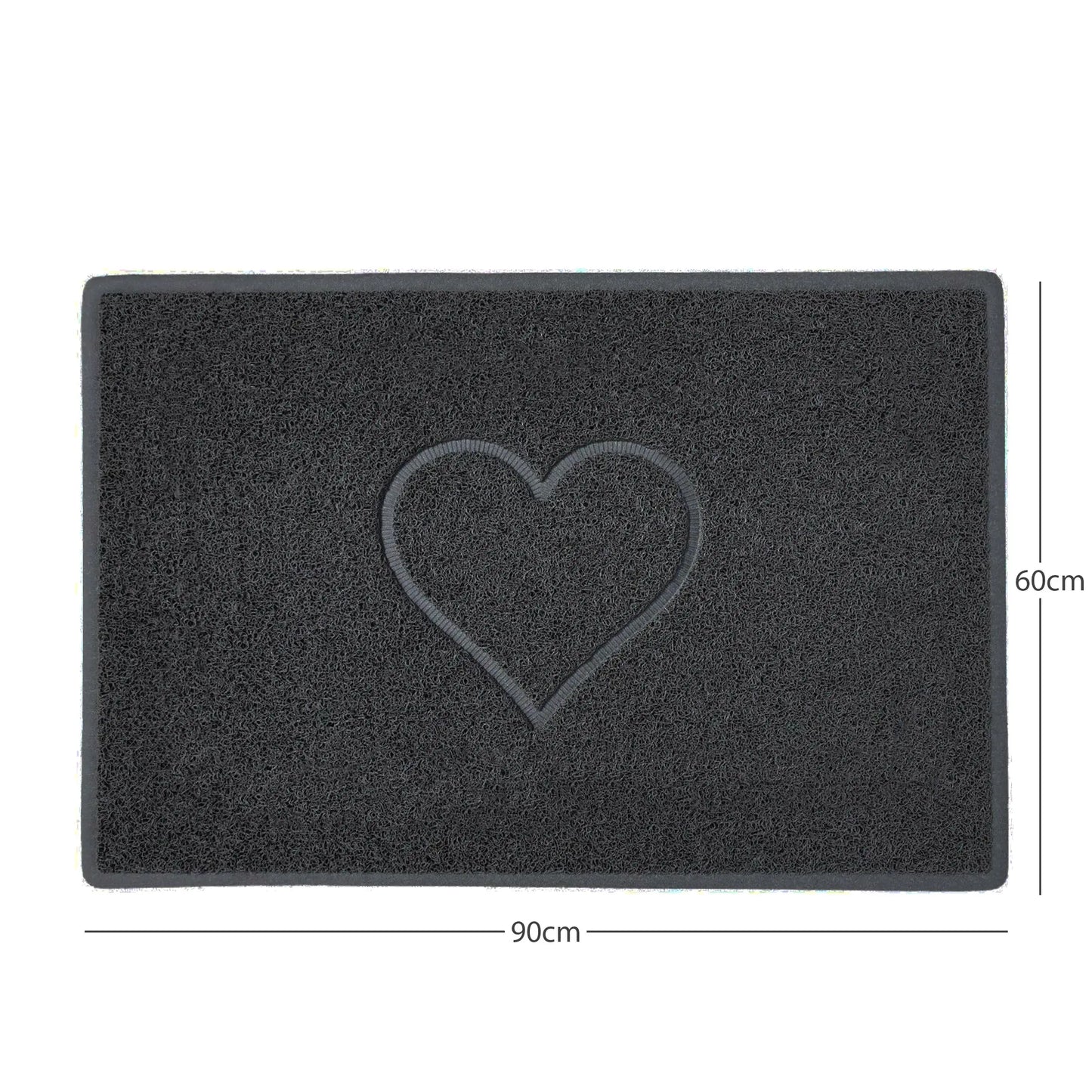 "Heart" Embossed Loofah Textured Spaghetti Door Mat Nicoman.co.uk