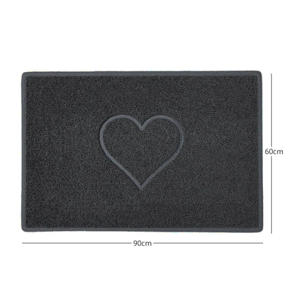 "Heart" Embossed Loofah Textured Spaghetti Door Mat Nicoman.co.uk