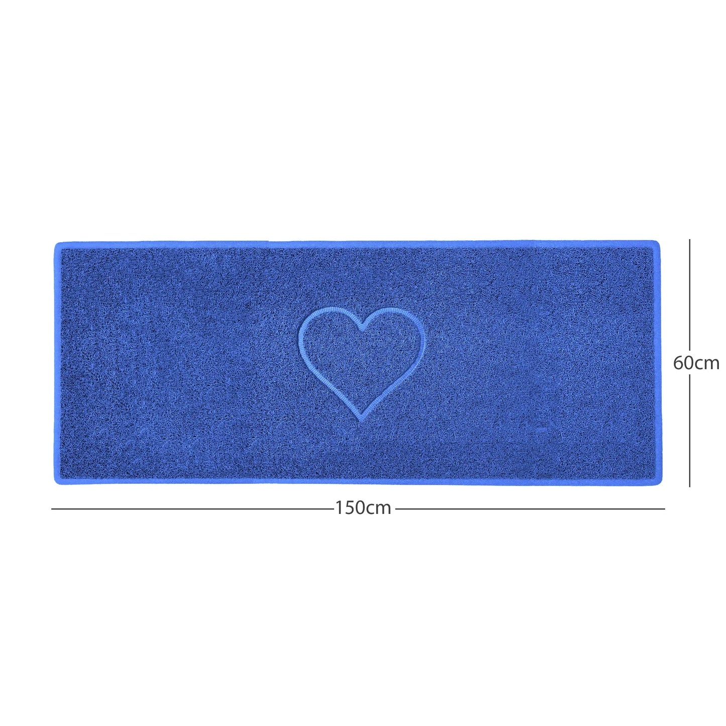 "Heart" Embossed Loofah Textured Spaghetti Door Mat Nicoman.co.uk