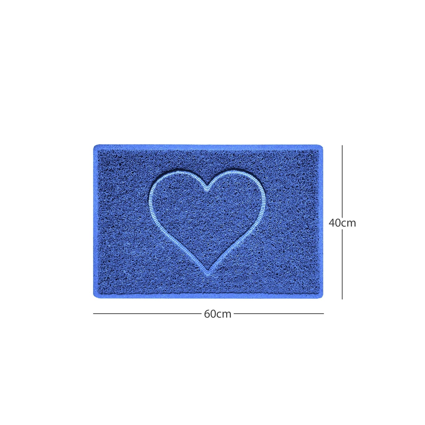 "Heart" Embossed Loofah Textured Spaghetti Door Mat Nicoman.co.uk