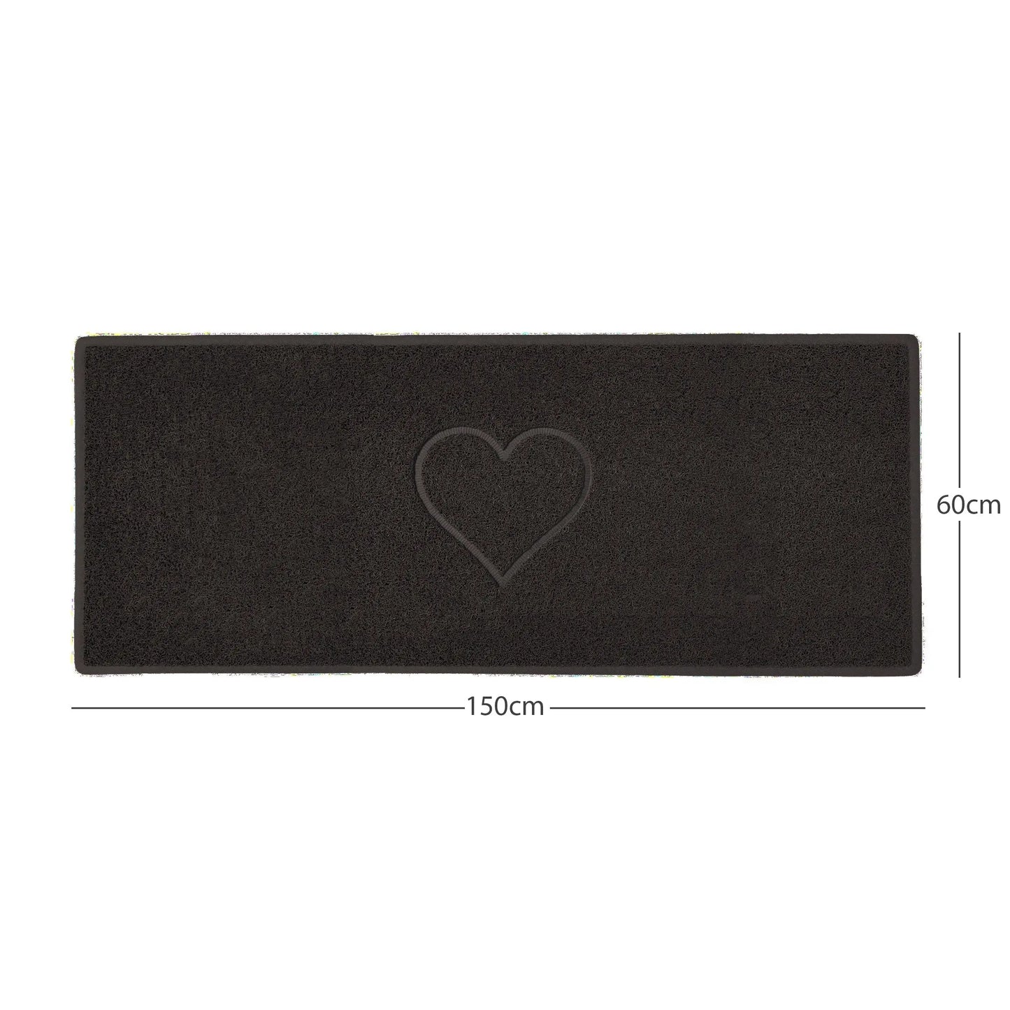 "Heart" Embossed Loofah Textured Spaghetti Door Mat Nicoman.co.uk