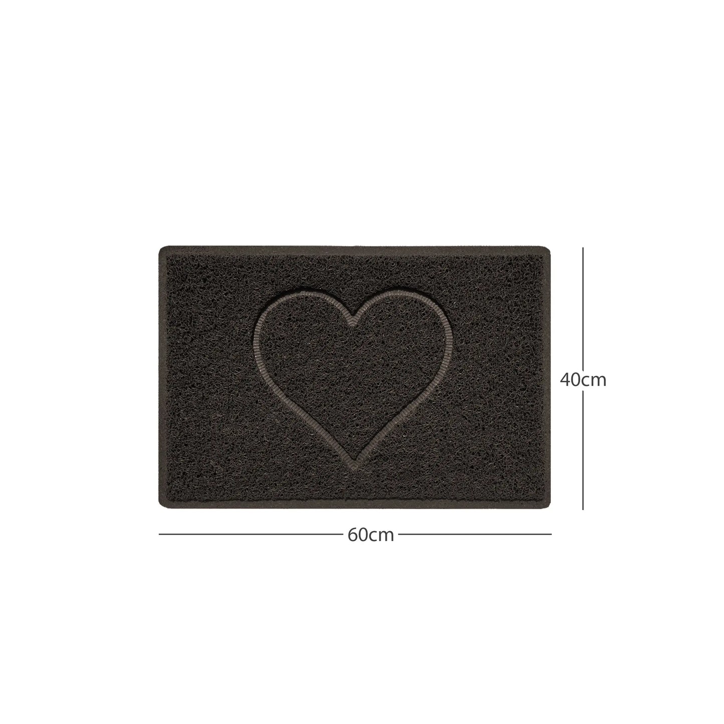 "Heart" Embossed Loofah Textured Spaghetti Door Mat Nicoman.co.uk