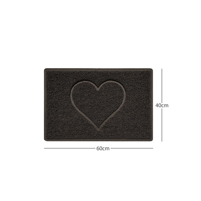 "Heart" Embossed Loofah Textured Spaghetti Door Mat Nicoman.co.uk