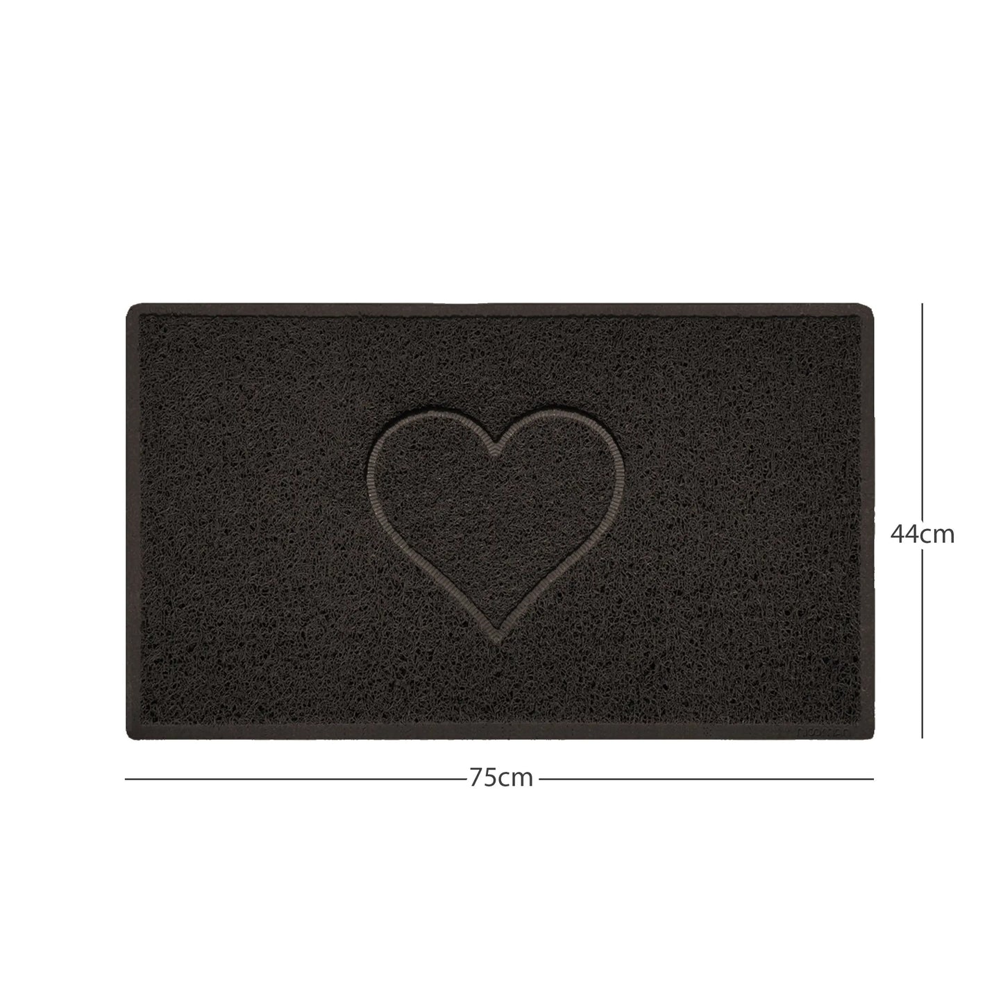 "Heart" Embossed Loofah Textured Spaghetti Door Mat Nicoman.co.uk