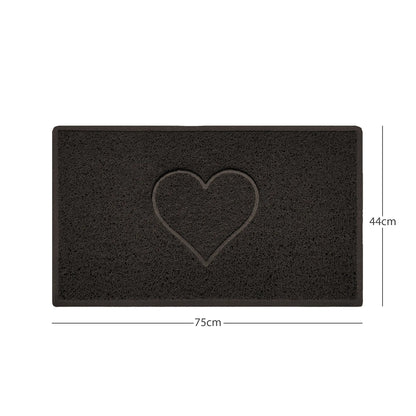 "Heart" Embossed Loofah Textured Spaghetti Door Mat Nicoman.co.uk