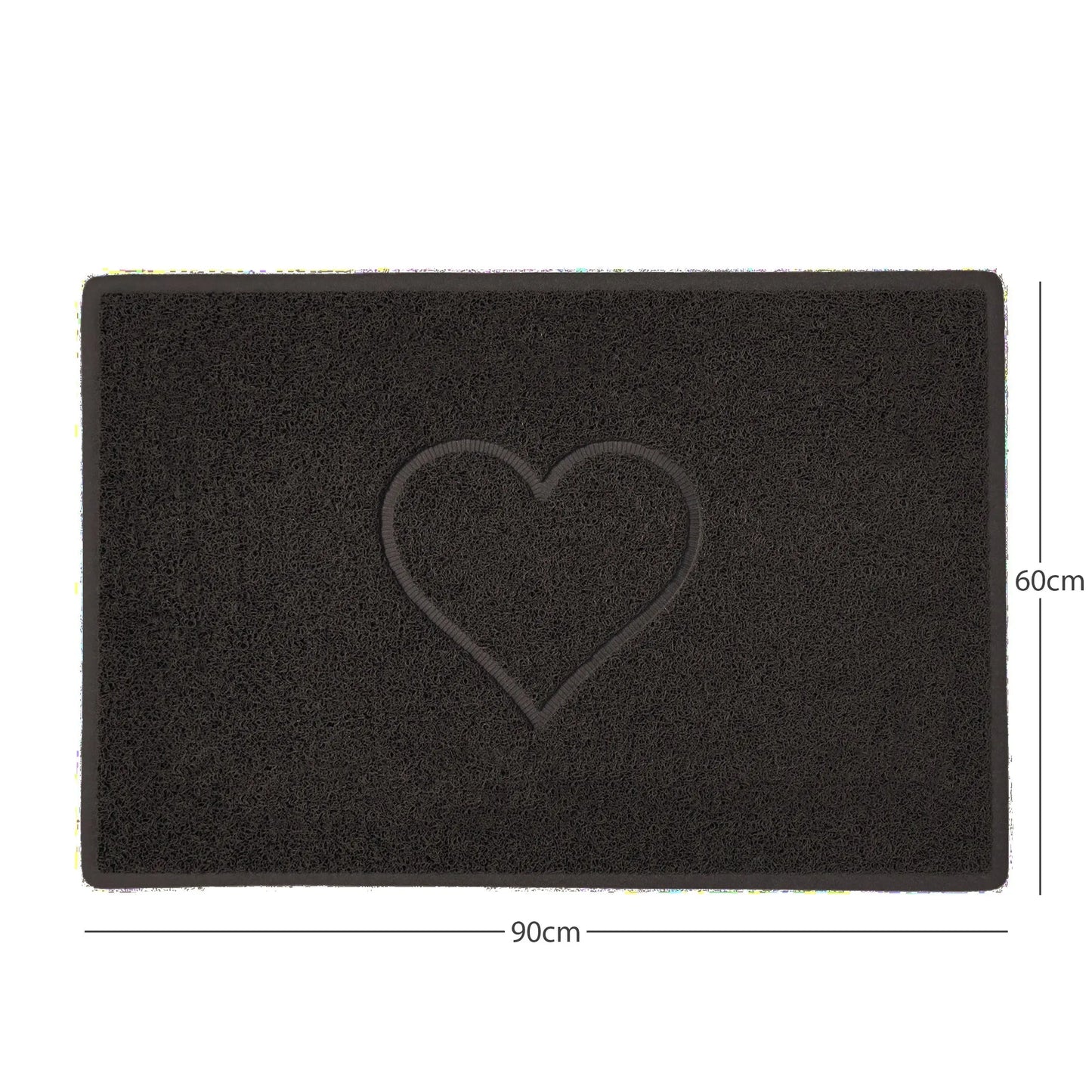 "Heart" Embossed Loofah Textured Spaghetti Door Mat Nicoman.co.uk