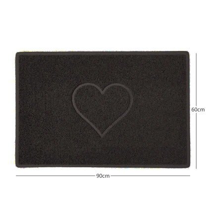 "Heart" Embossed Loofah Textured Spaghetti Door Mat Nicoman.co.uk