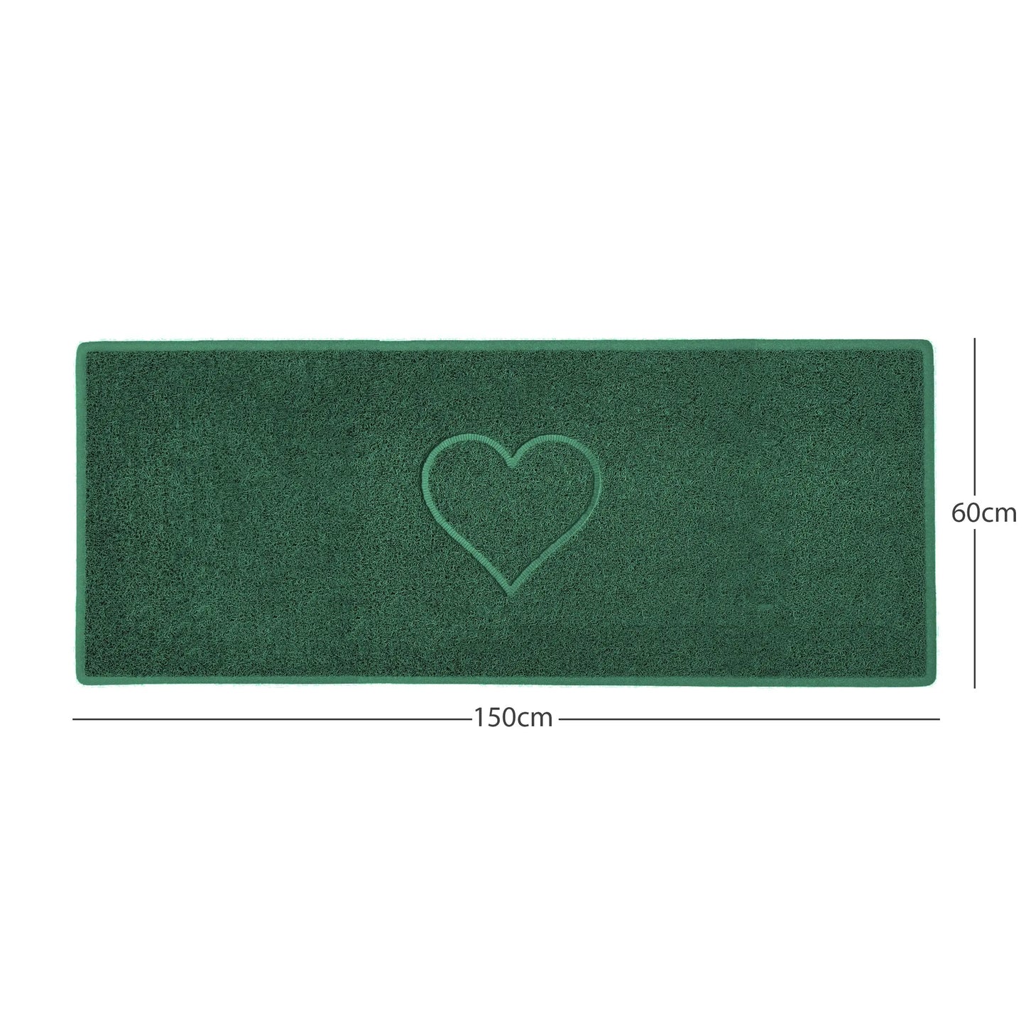 "Heart" Embossed Loofah Textured Spaghetti Door Mat Nicoman.co.uk