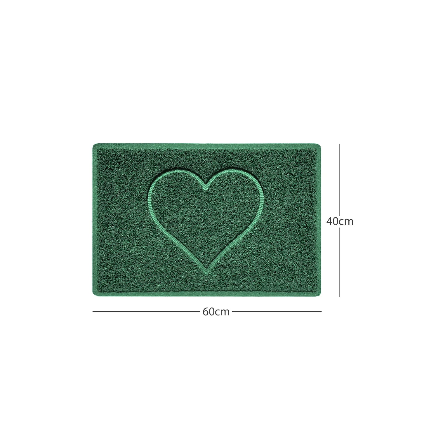 "Heart" Embossed Loofah Textured Spaghetti Door Mat Nicoman.co.uk