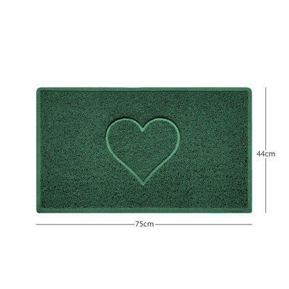 "Heart" Embossed Loofah Textured Spaghetti Door Mat Nicoman.co.uk