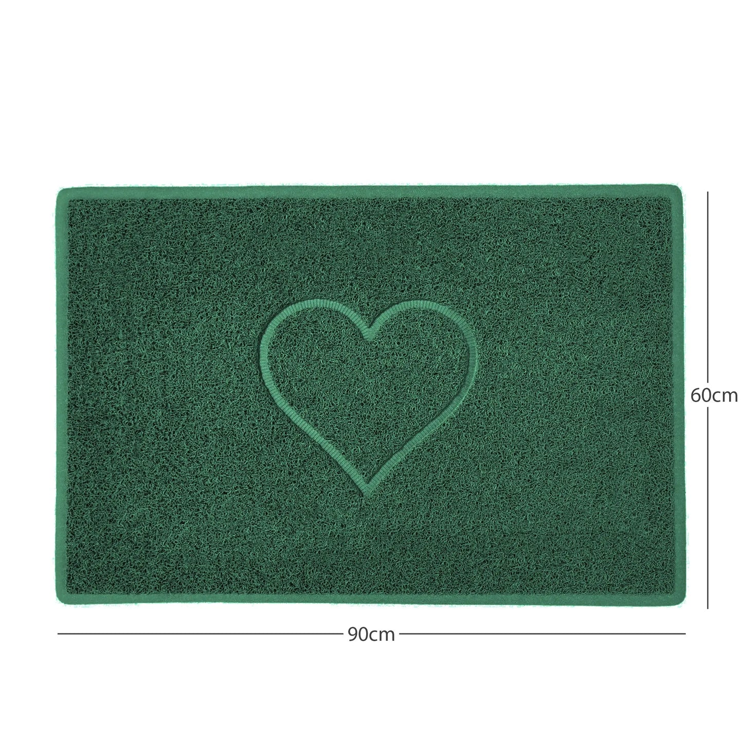 "Heart" Embossed Loofah Textured Spaghetti Door Mat Nicoman.co.uk