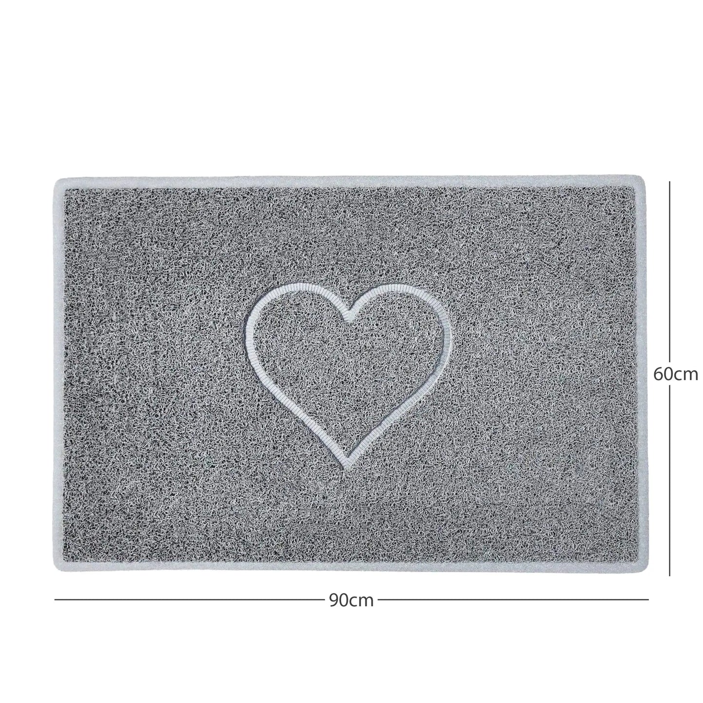 "Heart" Embossed Loofah Textured Spaghetti Door Mat Nicoman.co.uk