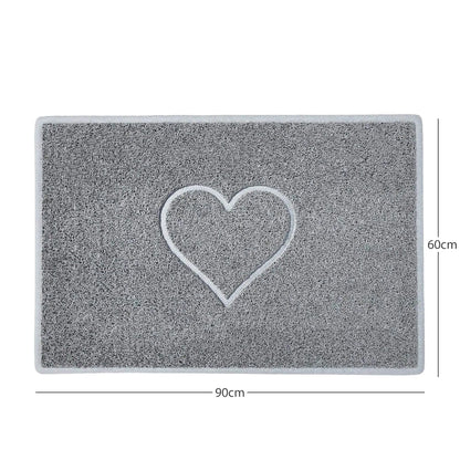 "Heart" Embossed Loofah Textured Spaghetti Door Mat Nicoman.co.uk