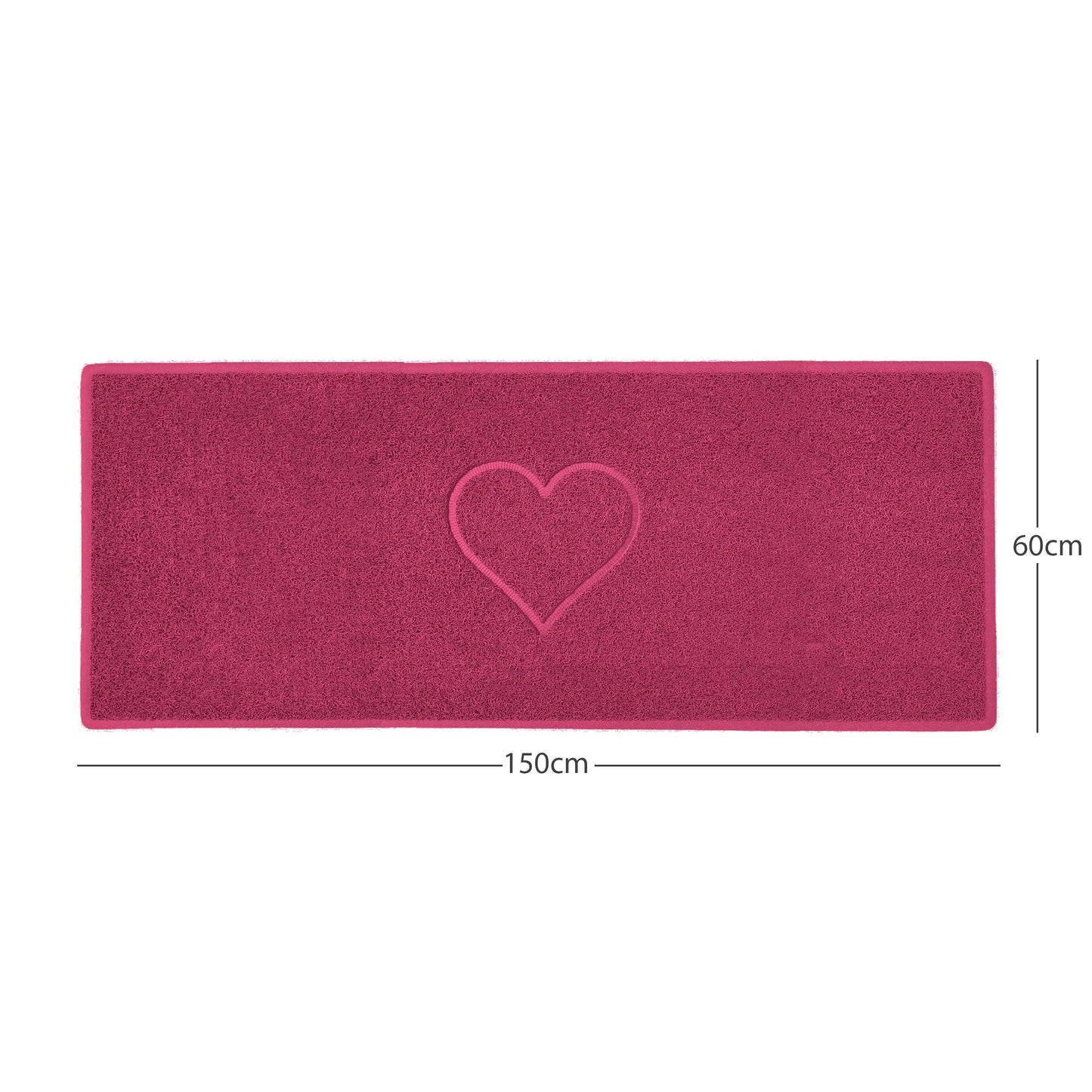 "Heart" Embossed Loofah Textured Spaghetti Door Mat Nicoman.co.uk