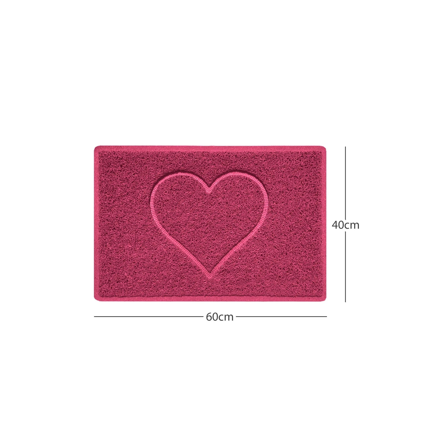 "Heart" Embossed Loofah Textured Spaghetti Door Mat Nicoman.co.uk