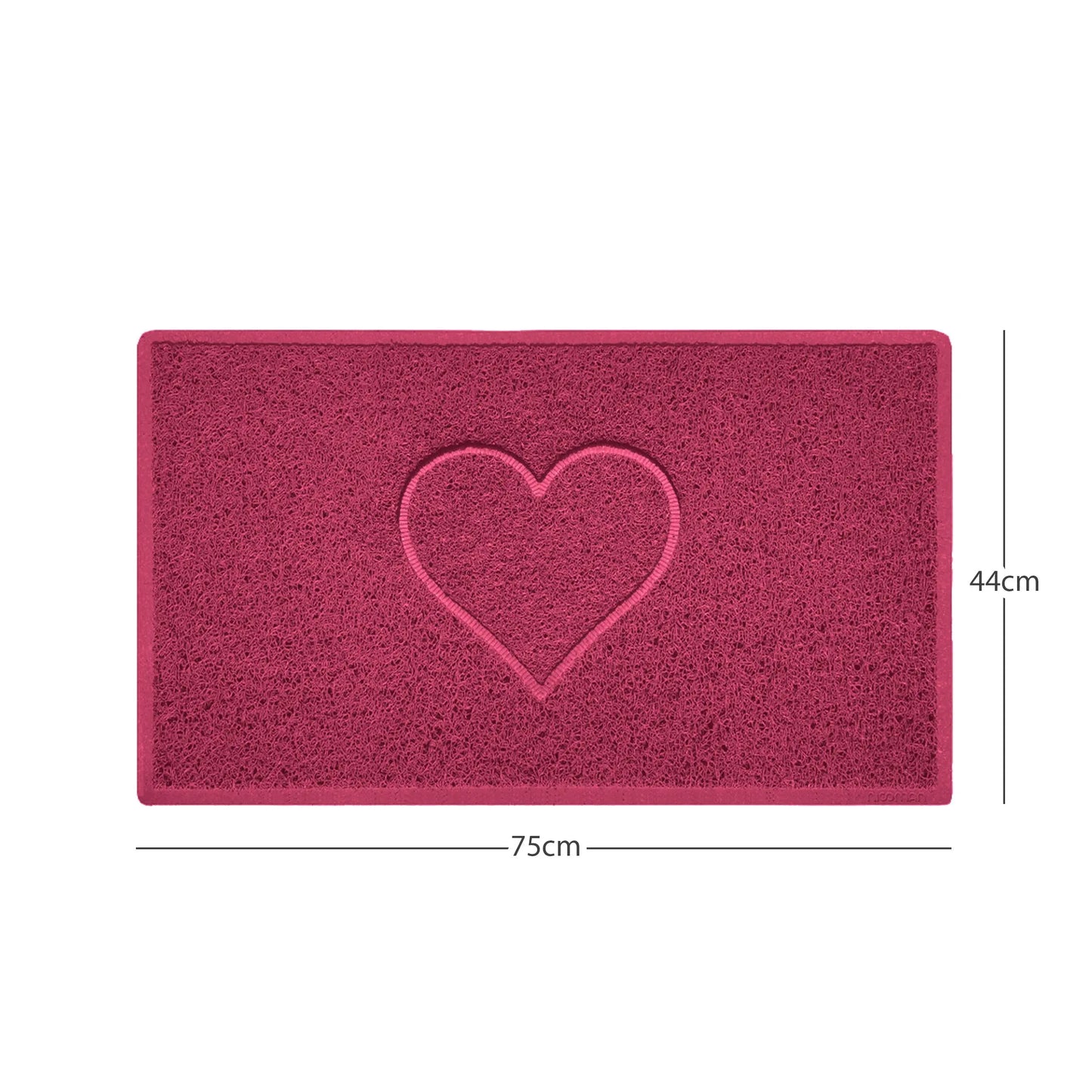 "Heart" Embossed Loofah Textured Spaghetti Door Mat Nicoman.co.uk