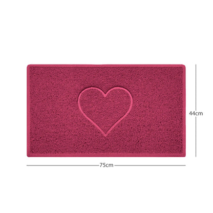 "Heart" Embossed Loofah Textured Spaghetti Door Mat Nicoman.co.uk
