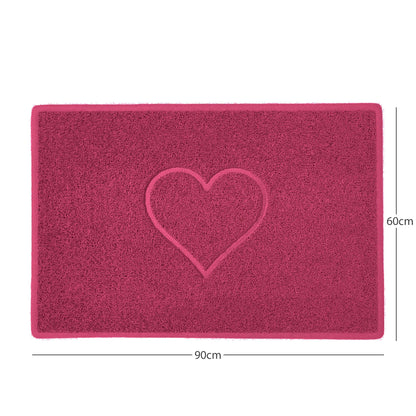 "Heart" Embossed Loofah Textured Spaghetti Door Mat Nicoman.co.uk