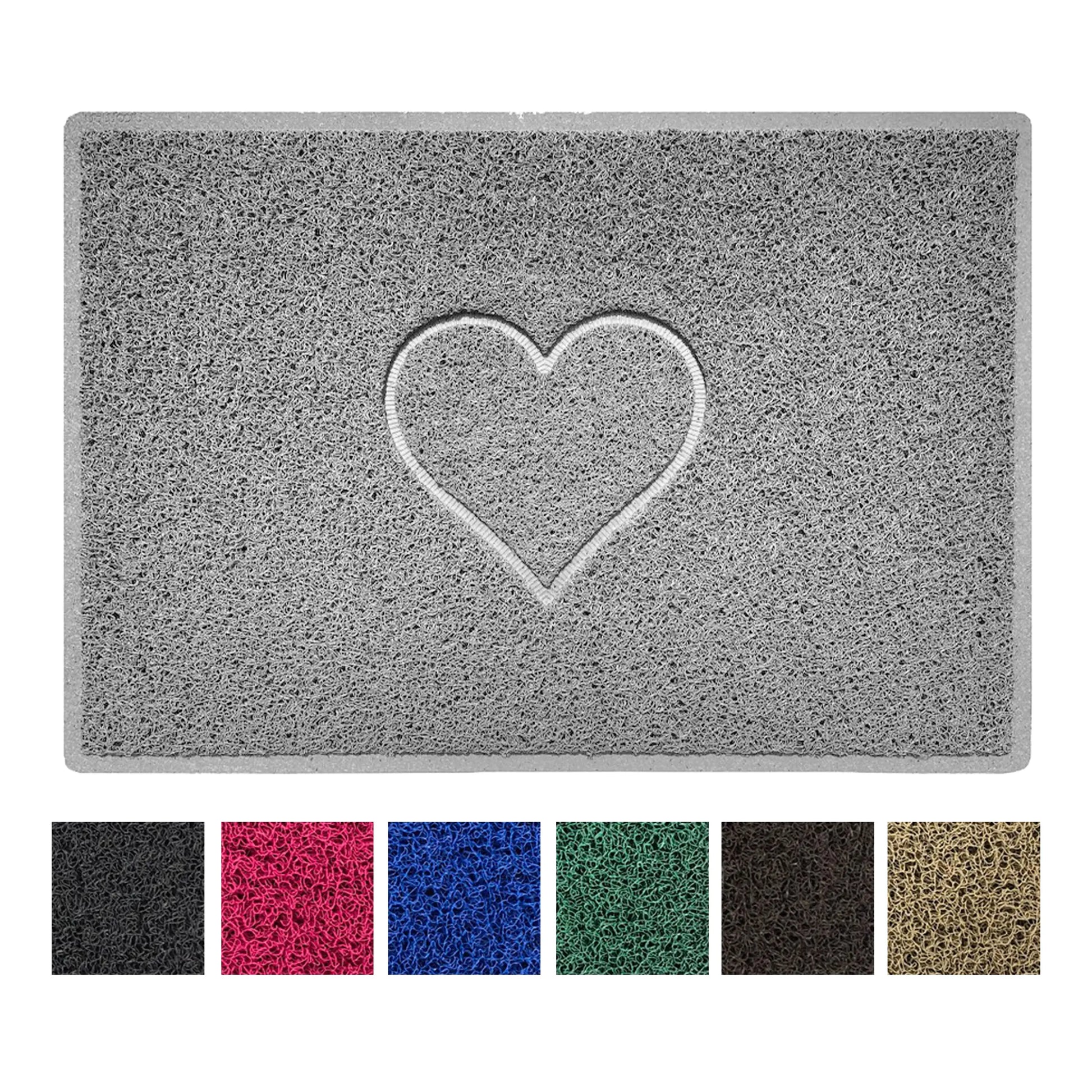 "Heart" Embossed Loofah Textured Spaghetti Door Mat Nicoman.co.uk