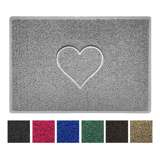 "Heart" Embossed Loofah Textured Spaghetti Door Mat Nicoman.co.uk
