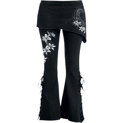 PURE OF HEART - 2in1 Boot-Cut Leggings with Micro Slant Skirt Spiral Direct