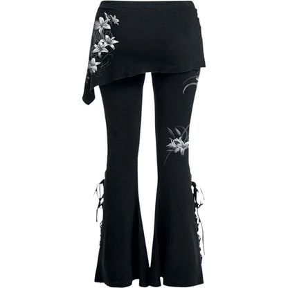 PURE OF HEART - 2in1 Boot-Cut Leggings with Micro Slant Skirt Spiral Direct