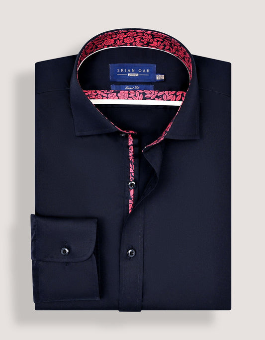 Black Satin Designer Dress Shirt
