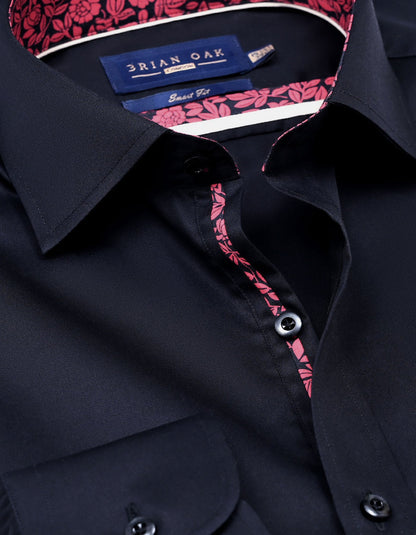 Black Satin Designer Dress Shirt