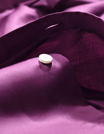Smart Fit Plum Satin Dress Shirt
