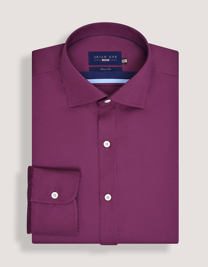 Smart Fit Plum Satin Dress Shirt