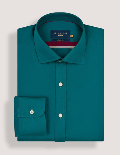Rich Teal Satin Dress Shirt