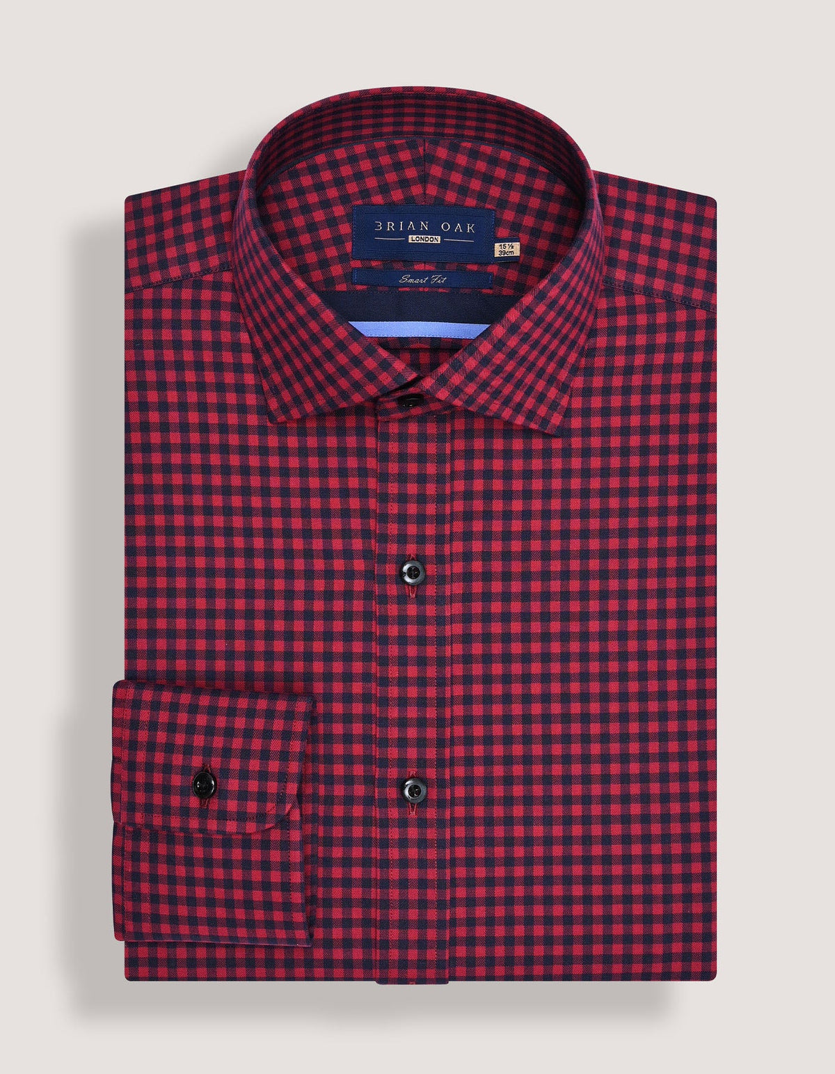 Red And Navy Checkered Formal Shirt