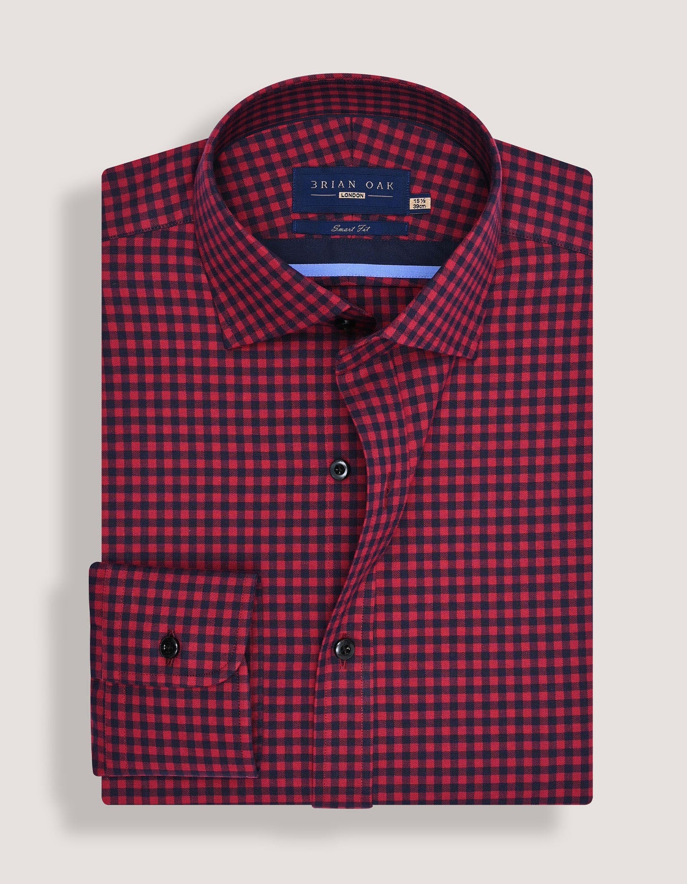 Red And Navy Checkered Formal Shirt