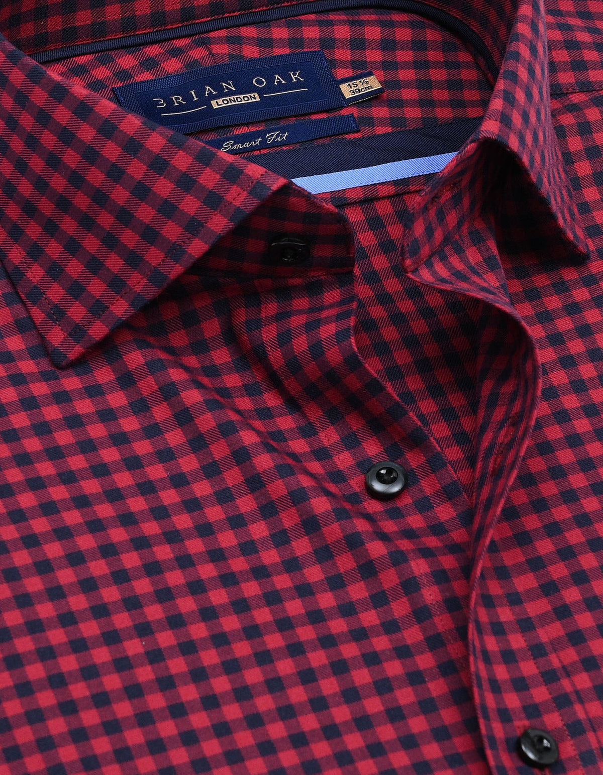 Red And Navy Checkered Formal Shirt