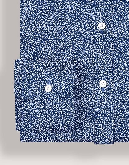 Navy Floral Vine Print Dress Shirt