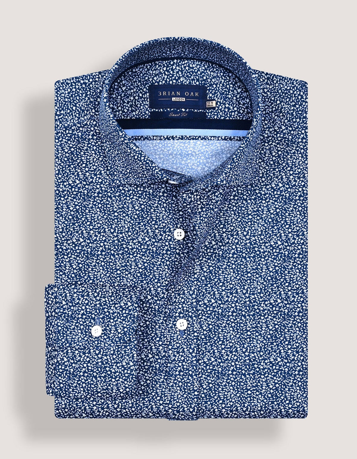 Navy Floral Vine Print Dress Shirt