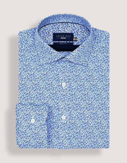 Light Blue Floral Printed Formal Shirt