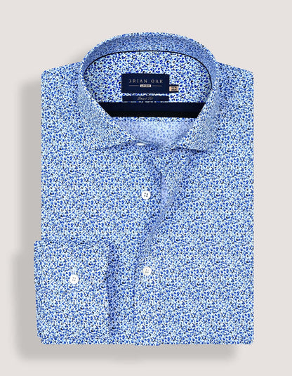 Light Blue Floral Printed Formal Shirt