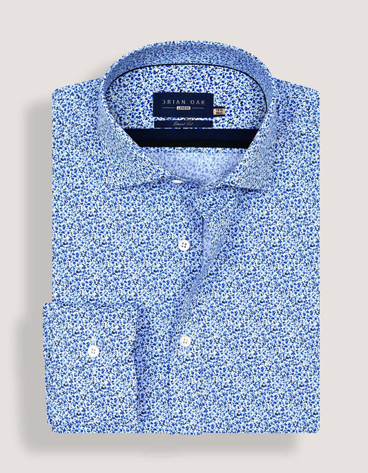 Light Blue Floral Printed Formal Shirt