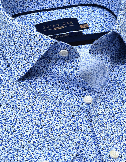 Light Blue Floral Printed Formal Shirt