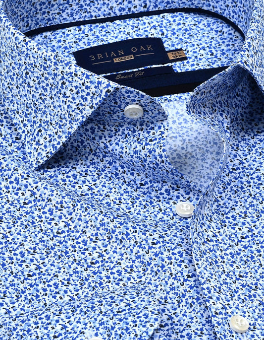 Light Blue Floral Printed Formal Shirt