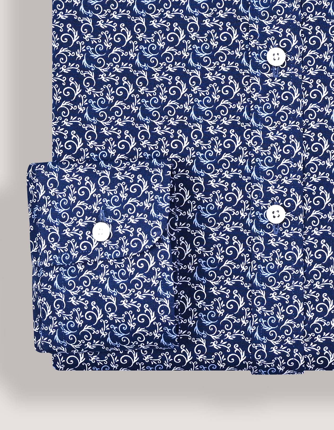 Mens Navy Paisley Print Formal Shirt