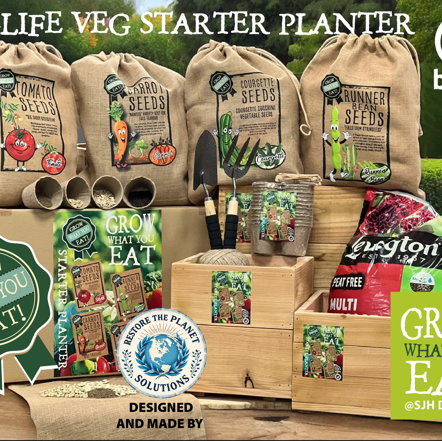 Schools Vegetable Starter Planter Set Red Robin Gifts