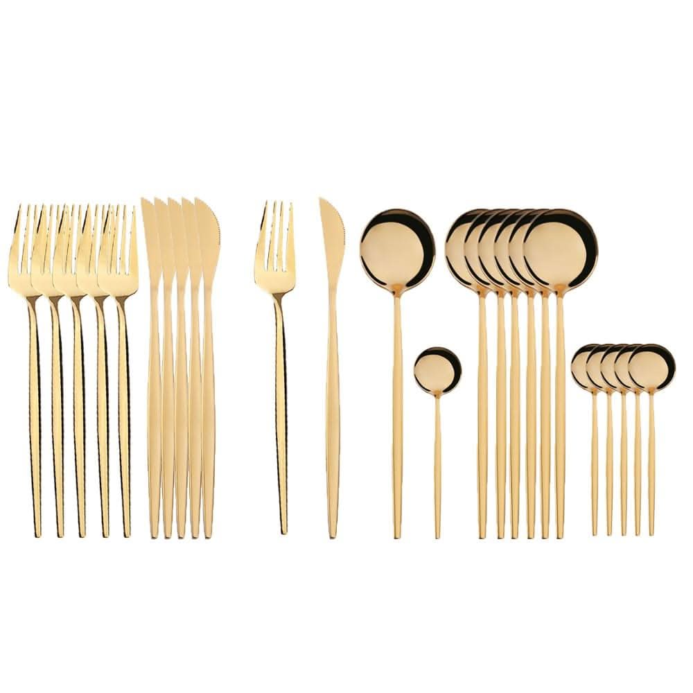 24Pcs 18/10 Stainless Steel Dinnerware Set