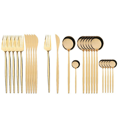 24Pcs 18/10 Stainless Steel Dinnerware Set