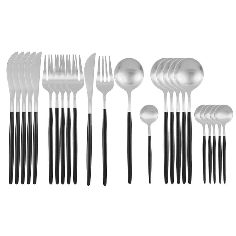 24Pcs 18/10 Stainless Steel Dinnerware Set
